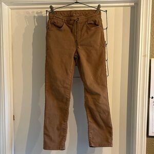 Cat & Jack tan casual pants with orange logo tag